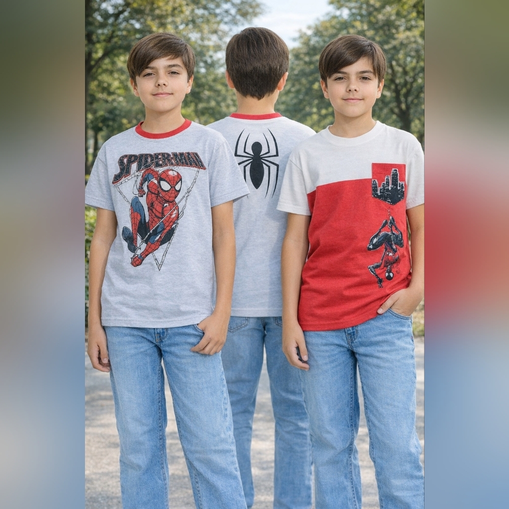 Marvel Spider-Man Boys 2 Pack T-Shirts Size 10/12 Graphic Tees Set NWT
